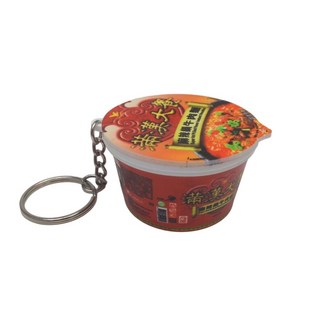 肥婆奶奶 微縮食玩鑰匙圈 仿真泡麵 鑰匙圈吊飾 滿漢大餐 來一客 辛拉麵 包包吊飾 鑰匙扣 娃娃機批發 生日禮物 維力, 1個, 滿漢-紅色, 紅色