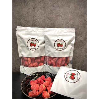 PINK 草莓乾，天然無添加，酥脆口感，健康零食首選, 1個, 100g