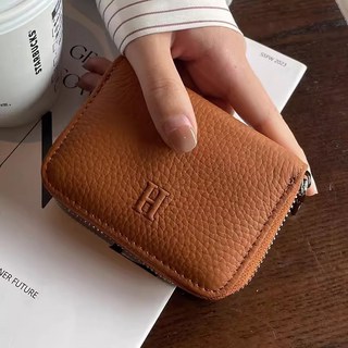 【熱銷】短版小巧錢包 女新款卡包 二合一證件包 真皮錢包 小眾設計皮夾 純色短夾 手拿包 多隔層卡包