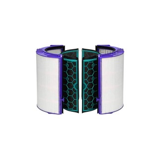 Fluidfit 適用於 Dyson TP04 HP04 HEPA 活性碳空氣濾網 SGS 認證濾心, 1個, 紫色抗菌型(HEPA2片+活性碳2片)