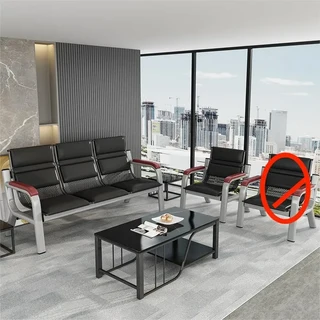 쿠쿠스토어 이발소 대기 의자 좌석 공간 임대실 철제 프레임 소파, 10 single   triple   bl