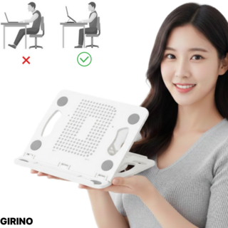 GIRINO 360도 회전가능 각도조절 노트북 태블릿 거치대, 화이트, 1개, 회전형 태블릿 거치대