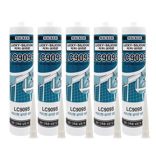 럭키 무초산실리콘 비초산 다목적 실리콘 LC909S (백색), 5개