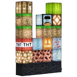 Minecraft 麥塊拼接燈 創意積木燈 兒童房裝飾燈 DIY 益智玩具, 我的世界積木夜燈