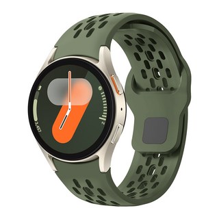 밴드톡 갤럭시워치 호환 7 6 5 4 멀티타공 소프트 실리콘 루프 스트랩, 군녹색, 1개