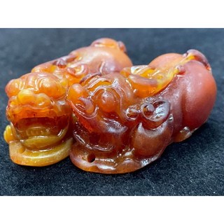 龍涎香貔貅一對精雕擺件/招財/聚財/守財/鎮宅/淡淡龍涎香特有香味/天然色澤, 1個, 天然色澤