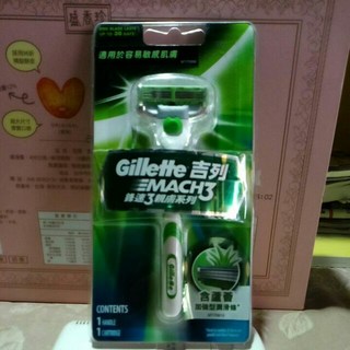 吉列 Gillette 鋒速3 親膚款MACH3 刮鬍刀 (1刀架1刀頭), 鋒速3親膚2018年製