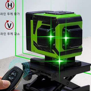 프로급 고성능 수평기 무선 디자인 스마트 원격 제어 그린 레이저 레벨기, 1개