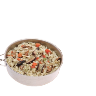 露營中毒本鋪乾燥飯，速泡即食甜椒素雞飯，輕快風素食沖泡飯，戶外登山行動糧, 1個, 沙茶香菇飯