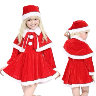萱寶媽咪baby童裝館 聖誕節兒童長袖連身裙套裝 聖誕裝表演服 小洋裝 聖誕老人造型