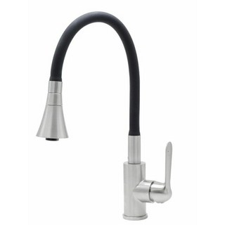 JT-A100 블랙 SUS304스테인레스 스테인리스 스텐주방 친환경소재 싱크대 원홀 코브라 수전수도꼭지, 1개