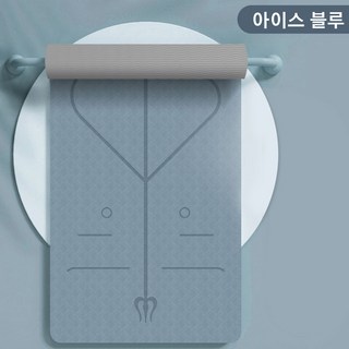 708090 프리미엄 요가매트 TPE 10mm 필라테스 매트, 1개, 아이스 다크블루+그레이
