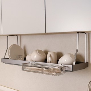 윤쓰공간 스텐304 알루미늄 싱크선반 800 상부장 부착식 식기건조대, 1개, AL 304 씽크선반, 1단