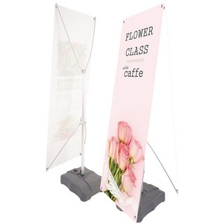 뉴 심플배너 실외 물통형 배너거치대, 02. 심플배너(단면용)거치대+페트출력 1장