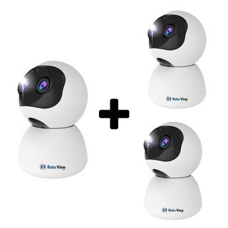 글로벌아이넷 로보뷰4 3세트 홈 CCTV 캠 듀얼렌즈 광학줌 300만화소, 로보뷰4+3