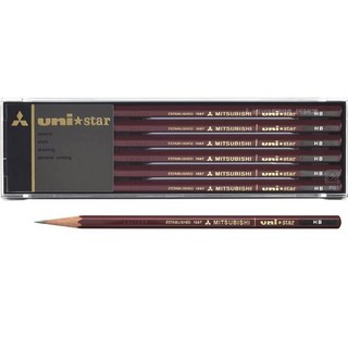 MITSUBISHI uni: 더 검고 쉽게 부러지지 않기 때문에 부드러운 글씨감 uni★star 연필 HB (12자루) / USHB