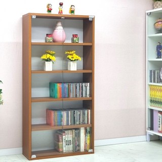 드림퍼니처 베스트1200 유리문 깊이19cm 5단 dvd 장식장 피규어진열장 틈새장 다용도 수납장 소품 정리함 만화책, 베스트1200 유리문깊이19cm가로60cm5단 체리