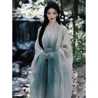 魏晉南北朝古裝漢服女 徐璐同款大袖衫交領齊腰襦裙廣袖套裝, 西江月全套三件套,S 建議155-160cm