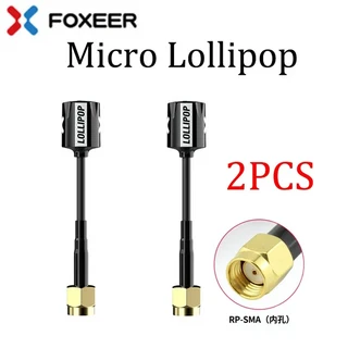 Foxeer-마이크로 롤리팝 5.8G 2.5DBi 고성능 옴니 RHCP FPV 안테나 MMCX 직각 UFL 슈퍼 미니 RC 드론 용 2 개, 04 Black RPSMA, 2개