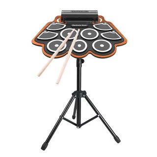【贈收納袋】手捲電子鼓 兒童鼓 電子鼓 玩具鼓 打點板 練習鼓 小孩爵士鼓 打擊鼓 架子鼓, 1個, 手捲鼓+架, MD760