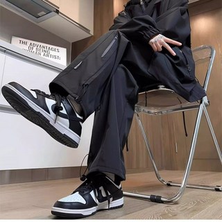 防水衝鋒褲夏天男士工裝褲2025新款寬鬆美式直筒運動休閒褲子