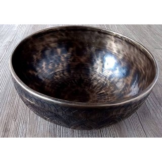雅典樂器 極品 尼泊爾手工雕花頌缽 - 滿花雕刻 23.5公分 銅缽 修行缽 瑜珈用品 擺件, 1個