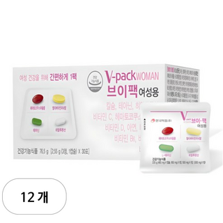 브이팩 여성용 멀티비타민, 30회분, 229.5g, 12개