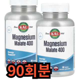 Kal 마그네슘 말레이트 400 타블렛, 90정, 1개