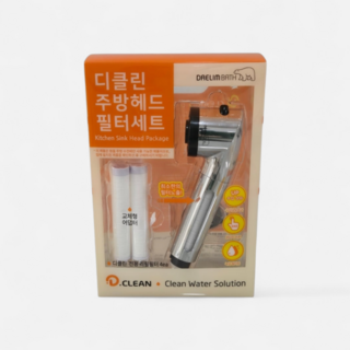대림바스 디클린 수압상승 주방용헤드 수전 크롬에디션 + 리필필터 4p 세트, 1세트