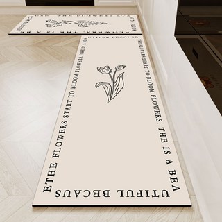 다다러그 천연 규조토 주방 발매트 2종 세트, A튤립아이보리 (2종x1세트)