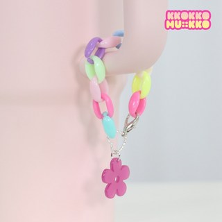 텀블러손잡이 악세사리 키링 텀찌, 1개, 퍼플꽃