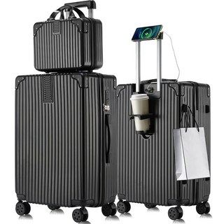 [3년AS/1+1] 초경량 캐리어 2종 세트 USB충전거치대 360도 저소음 휠 기내용 여행용 케리어 20인치 24인치 26인치 28인치
