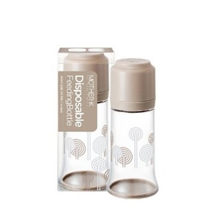 伸縮奶瓶上市韓國MOTHER-K 免洗奶瓶 雙重夾鏈免洗奶瓶袋250ml/25入/50入/外出必備/K-M, 1個, 輕量免洗奶瓶-亞麻棕