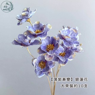大好屋 銀蓮花 手工花 乾燥花 材料包 永生花 拍照道具 居家佈置, 銀蓮花【蒲紫漸變】大束裝