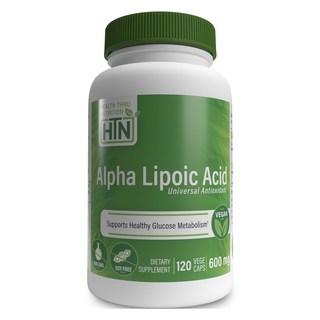 Health Thru Nutrition 阿爾法硫辛酸 600mg 素食膠囊, 1個, 120錠