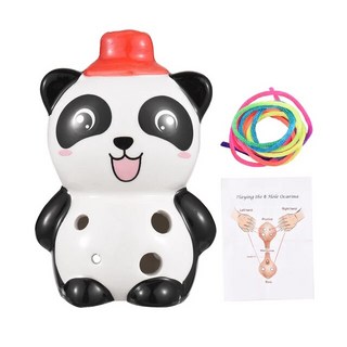 6 홀 세라믹 오카리나 귀여운 동물 스타일 악기 끈 포함 음악 애호가 학습자를 위한 악보, [04] Black, 04 Black, 1개