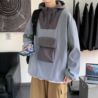 日系潮牌工裝夾克男春秋季情侶街頭連帽寬鬆休閒運動風衣外套