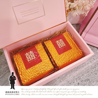 雙入囍米禮盒-婚禮小物/母親節禮物/公關禮品/生日禮物/畢業禮物/會員禮, 1個, 喜慶紅