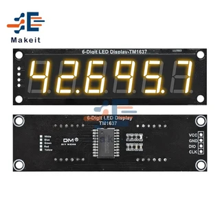 0.56 인치 TM1637 4 자리 6 비트 7 세그먼트 디지털 튜브 클럭 모듈 안드로이드용 이중 도트 LED 디스플레, 01 CHINA, 08 6 Digit yellow