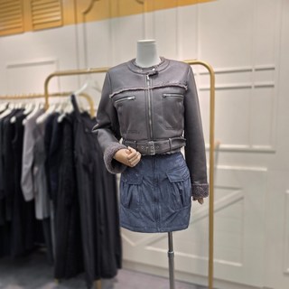 에고이스트 여성 자켓 오피스 데일리 직장인 레터링 포인트 크롭 페이크 무스탕 퍼 EQ4MZ160BRCADH3414640