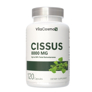 미국직배송 VitaCosmoX 시서스 추출물 Cissus 고함량 고농축 8000mg 케토스테론 50% 시서스캡슐 시서스 가루 분말, 1개, 120정