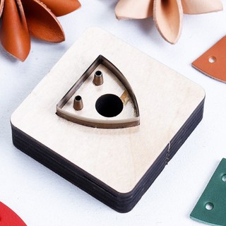 가죽 커팅 다이 세트 꽃 모양 펀칭 DIY 공예용 부드러운 나무 사용하기 쉬움, 01 Small flower mold, 1개
