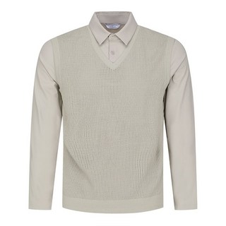 톨비스트 남성 스카시 니트 하이브리드 카라 티셔츠 GADF7-MKC160 BW1