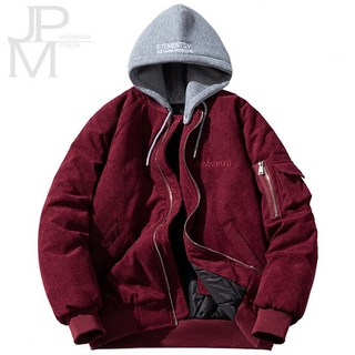 제이피엠 코듀로이 루즈핏 후드 항공점퍼 골덴점퍼 야구점퍼 패딩 퀼팅안감 95~115 사이즈까지 빅사이즈 후드점퍼 솜패딩 아우터 3컬러 GA26