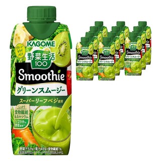 KAGOME 可果美 野菜生活100綠色果昔, 12瓶, 330ml