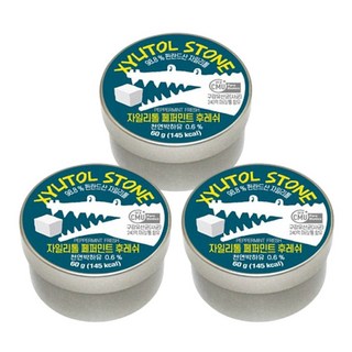 구강유산균함유 자이리톨스톤 (천연박하유) 무설탕, 3개, 60g
