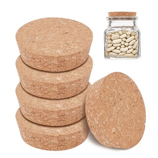 6개 갈색 다용도 코르크마개 유리병 코르크마개 69.5~77x20.5mm, 버리우드
