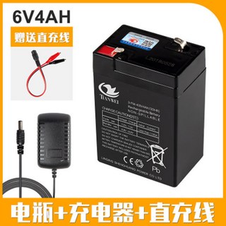 【開發票/統編】童車電瓶 6V 4.5Ah 12V 7Ah 兒童電動車摩托車汽車電瓶電子秤蓄電池, 天威6V4AH+充電器