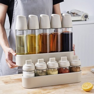 피라모니 오일병 조미료통 선반 양념통 12종 세트, 오일병5P+양념통5P+거치대2P, 1세트