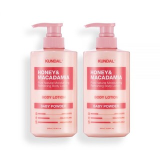 쿤달 허니 앤 마카다미아 퓨어 바디로션 2개 세트 베이비파우더 500ml, 아카시아모링가 1+1